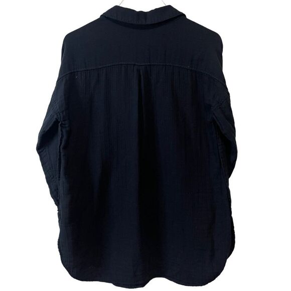 J Jill Pure Jill Button Down Shirt Cotton Soft Gauze Blue Size Small Petite - Picture 3 of 5